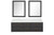 Lexora Castor 60 inch W Black Double Sink Wall Hung Vanity Cabinet, Carrara Marble Top, and 28 in Mirrors - LVC60DL110