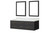 Lexora Castor 60 inch W Black Double Sink Wall Hung Vanity Cabinet, Carrara Marble Top, and 28 in Mirrors - LVC60DL110