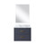 Lexora Castor 24 inch W x 18 in D Blue Single Bath Wall Hung Vanity Cabinet Acrylic Countertop and 18 in Mirror - LVC24SE510