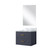 Lexora Castor 24 inch W x 18 in D Blue Single Bath Wall Hung Vanity Cabinet Acrylic Countertop and 18 in Mirror - LVC24SE510