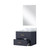 Lexora Castor 24 inch W x 18 in D Blue Single Bath Wall Hung Vanity Cabinet Acrylic Countertop and 18 in Mirror - LVC24SE510