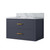 Lexora Castor 30 inch W Blue Single Bath Wall Hung Vanity Cabinet and Carrara Marble Top - LVC30SE100