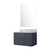 Lexora Castor 30 inch W Blue Single Bath Wall Hung Vanity Cabinet Carrara Marble Countertop and 28 in Mirror - LVC30SE110
