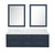 Lexora Castor 60 inch W Blue Double Sink Wall Hung Vanity Cabinet, Carrara Marble Top, and 28 in Mirrors - LVC60DE110 Lexora Castor 60 inch W Blue Double Sink Wall Hung Vanity Cabinet, Carrara Marble Top, and 28 in Mirrors - LVC60DE110