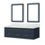 Lexora Castor 60 inch W Blue Double Sink Wall Hung Vanity Cabinet, Carrara Marble Top, and 28 in Mirrors - LVC60DE110