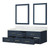 Lexora Castor 60 inch W Blue Double Sink Wall Hung Vanity Cabinet, Carrara Marble Top, and 28 in Mirrors - LVC60DE110