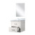 Lexora Castor 20 inch W x 18 in D White Single Bath Wall Hung Vanity Cabinet Acrylic Countertop and 18 in Mirror - LVC20SA510