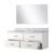 Lexora Castor 48 inch W White Single Bath Wall Hung Vanity Cabinet Carrara Marble Countertop and 43 in Mirror - LVC48SA110