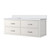Lexora Castor 48 inch W White Single Bath Wall Hung Vanity Cabinet and White Quartz Top - LVC48SA200