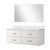 Lexora Castor 48 inch W White Single Bath Wall Hung Vanity Cabinet White Quartz Countertop and 43 in Mirror - LVC48SA210