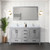 Lexora Jacques 60 in. W Distressed Grey Double Sink Vanity Cabinet, Cultured Marble Top, Faucet Set, and 58 in. Mirror - LVJ60DD311