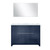 Lexora Lafarre 48 inch W x 20 in D Navy Blue Double Sink Vanity Cabinet, White Quartz Top and 43 in Mirror - LVLF48DNB210