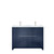 Lexora Lafarre 48 inch W x 20 in D Navy Blue Double Sink Vanity Cabinet, Cultured Marble Top and Brushed Nickel Faucet Set - LVLF48DNB302