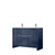 Lexora Lafarre 48 inch W x 20 in D Navy Blue Double Sink Vanity Cabinet, Cultured Marble Top and Brushed Nickel Faucet Set - LVLF48DNB302