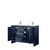Lexora Lafarre 48 inch W x 20 in D Navy Blue Double Sink Vanity Cabinet, Cultured Marble Top and Brushed Nickel Faucet Set - LVLF48DNB302