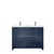 Lexora Lafarre 48 inch W x 20 in D Navy Blue Double Sink Vanity Cabinet, Cultured Marble Top and Gun Metal Faucet Set - LVLF48DNB303