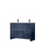 Lexora Lafarre 48 inch W x 20 in D Navy Blue Double Sink Vanity Cabinet, Cultured Marble Top and Gun Metal Faucet Set - LVLF48DNB303