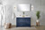 Lexora Lafarre 48 inch W x 20 in D Navy Blue Double Sink Vanity Cabinet, Cultured Marble Top and Rose Gold Faucet Set - LVLF48DNB304