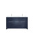 Lexora Lafarre 60 inch W x 20 in D Navy Blue Double Sink Vanity Cabinet, White Quartz Top and Brushed Nickel Faucet Set - LVLF60DNB202