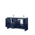 Lexora Lafarre 60 inch W x 20 in D Navy Blue Double Sink Vanity Cabinet, White Quartz Top and Brushed Nickel Faucet Set - LVLF60DNB202