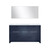 Lexora Lafarre 60 inch W x 20 in D Navy Blue Double Sink Vanity Cabinet, White Quartz Top and 55 in Mirror - LVLF60DNB210