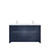 Lexora Lafarre 60 inch W x 20 in D Navy Blue Double Sink Vanity Cabinet, Cultured Marble Top and Chrome Faucet Set - LVLF60DNB301