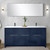 Lexora Lafarre 72 inch W x 20 in D Navy Blue Double Sink Vanity Cabinet, White Quartz Top and Gun Metal Faucet Set - LVLF72DNB203