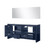 Lexora Lafarre 72 inch W x 20 in D Navy Blue Double Sink Vanity Cabinet, White Quartz Top and 70 in Mirror - LVLF72DNB210