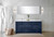 Lexora Lafarre 72 inch W x 20 in D Navy Blue Double Sink Vanity Cabinet, Cultured Marble Top and Brushed Nickel Faucet Set - LVLF72DNB302