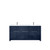 Lexora Lafarre 72 inch W x 20 in D Navy Blue Double Sink Vanity Cabinet, Cultured Marble Top and Gun Metal Faucet Set - LVLF72DNB303