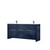 Lexora Lafarre 72 inch W x 20 in D Navy Blue Double Sink Vanity Cabinet, Cultured Marble Top and Gun Metal Faucet Set - LVLF72DNB303