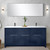 Lexora Lafarre 72 inch W x 20 in D Navy Blue Double Sink Vanity Cabinet, Cultured Marble Top and Gun Metal Faucet Set - LVLF72DNB303