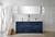 Lexora Lafarre 72 inch W x 20 in D Navy Blue Double Sink Vanity Cabinet, Cultured Marble Top and Gun Metal Faucet Set - LVLF72DNB303