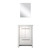Lexora Lafarre 24 inch W x 20 in D White Bath Vanity Cabinet, Cultured Marble Top and 18 in Mirror - LVLF24SW310