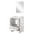 Lexora Lafarre 24 inch W x 20 in D White Bath Vanity Cabinet, Cultured Marble Top and 18 in Mirror - LVLF24SW310