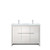 Lexora Lafarre 48 inch W x 20 in D White Double Sink Vanity Cabinet, Cultured Marble Top and Chrome Faucet Set - LVLF48DW301