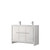 Lexora Lafarre 48 inch W x 20 in D White Double Sink Vanity Cabinet, Cultured Marble Top and Chrome Faucet Set - LVLF48DW301
