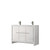 Lexora Lafarre 48 inch W x 20 in D White Double Sink Vanity Cabinet, Cultured Marble Top and Gun Metal Faucet Set - LVLF48DW303