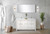 Lexora Lafarre 60 inch W x 20 in D White Double Sink Vanity Cabinet, Cultured Marble Top and Brushed Nickel Faucet Set - LVLF60DW302