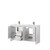 Lexora Lafarre 60 inch W x 20 in D White Double Sink Vanity Cabinet, Cultured Marble Top and Gun Metal Faucet Set - LVLF60DW303