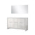 Lexora Lafarre 60 inch W x 20 in D White Double Sink Vanity Cabinet, Cultured Marble Top and 55 in Mirror - LVLF60DW310