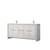 Lexora Lafarre 72 inch W x 20 in D White Double Sink Vanity Cabinet, Cultured Marble Top and Brushed Nickel Faucet Set - LVLF72DW302