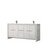 Lexora Lafarre 72 inch W x 20 in D White Double Sink Vanity Cabinet, Cultured Marble Top and Gun Metal Faucet Set - LVLF72DW303