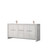 Lexora Lafarre 72 inch W x 20 in D White Double Sink Vanity Cabinet, Cultured Marble Top and Rose Gold Faucet Set - LVLF72DW304
