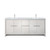 Lexora Lafarre 80 inch W x 20 in D White Double Sink Vanity Cabinet, White Quartz Top and Brushed Nickel Faucet Set - LVLF80DW202