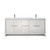Lexora Lafarre 80 inch W x 20 in D White Double Sink Vanity Cabinet, White Quartz Top and Gun Metal Faucet Set - LVLF80DW203