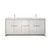 Lexora Lafarre 80 inch W x 20 in D White Double Sink Vanity Cabinet, White Quartz Top and Rose Gold Faucet Set - LVLF80DW204