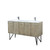 Lexora Lancy 60 inch W x 20 in D Rustic Acacia Double Sink Vanity Cabinet, White Quartz Top and Chrome Faucet Set - LLC60DKSOS000FCH