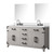 Lexora Laurel 60 inch W White Oak Double Sink Vanity Cabinet, Cultured Marble Top, Faucet Set, and 28 in Mirrors - LVL60DM311