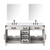 Lexora Laurel 60 inch W White Oak Double Sink Vanity Cabinet, Cultured Marble Top, Faucet Set, and 28 in Mirrors - LVL60DM311